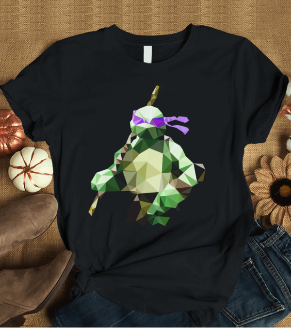 T-Shirt: Polygon Heroes Donatello Low Poly Geometric Ninja Turtle T-Shirt Polygon Heroes Donatello Low Poly Geometric Ninja Turtle T-Shirt