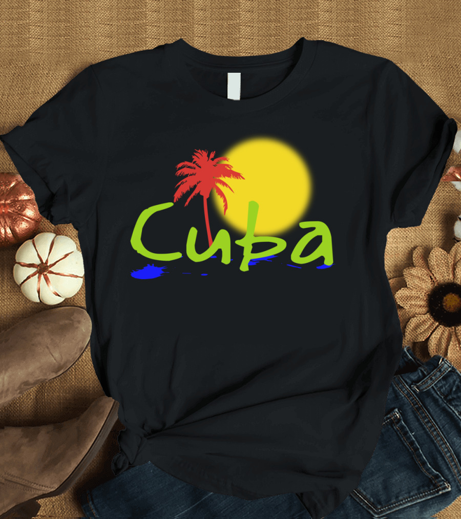 Cuba Palm Tree Sun Tropical T-Shirt