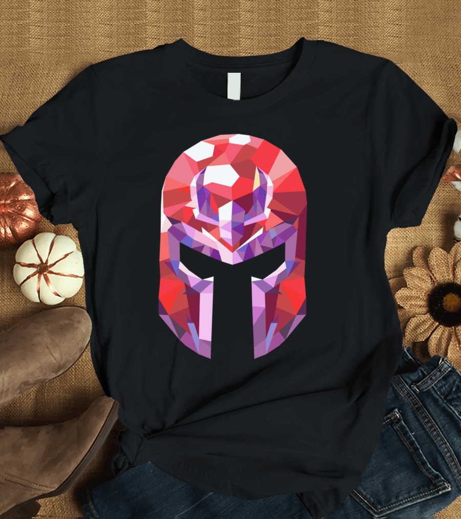Polygon Magneto Helmet Art Geometric T-Shirt