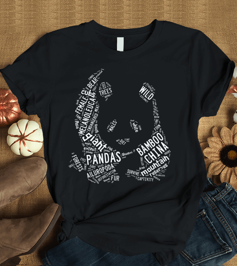 Giant Pandas China Bamboo Wild Forests Melanoleuca T-Shirt