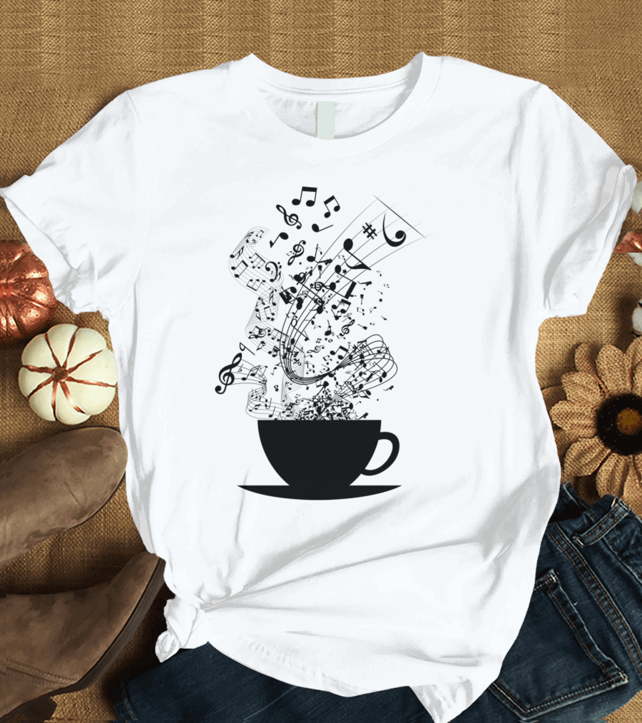 Cup of Musical Notes and Symbols Rising T-Shirt