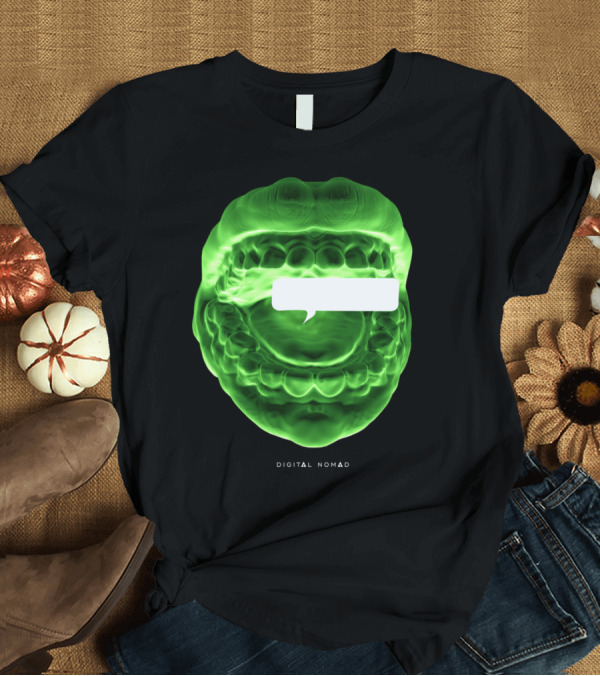 T-Shirt: Digital Nomad Green Mouth with Speech Bubble T-Shirt Digital Nomad Green Mouth with Speech Bubble T-Shirt