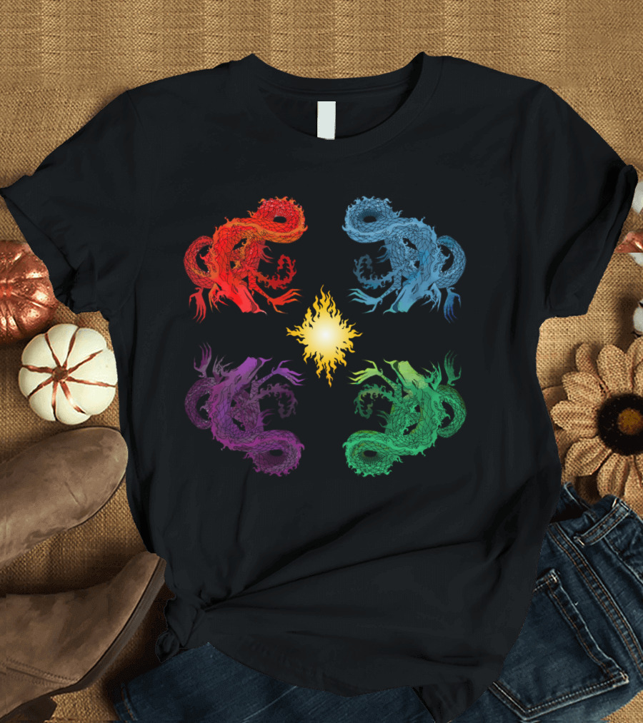 Fire Dragons Elemental Circle T-Shirt