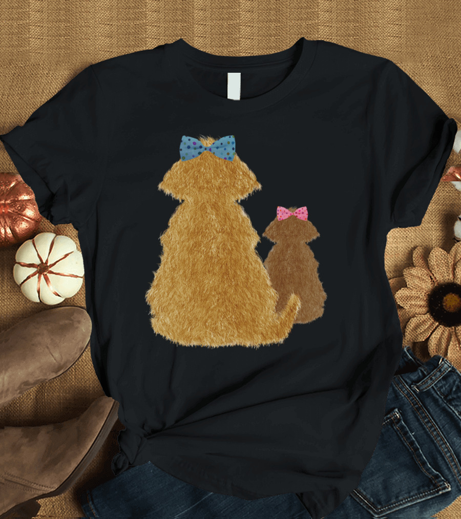 Cute Dogs with Polka Dot Bows T-Shirt