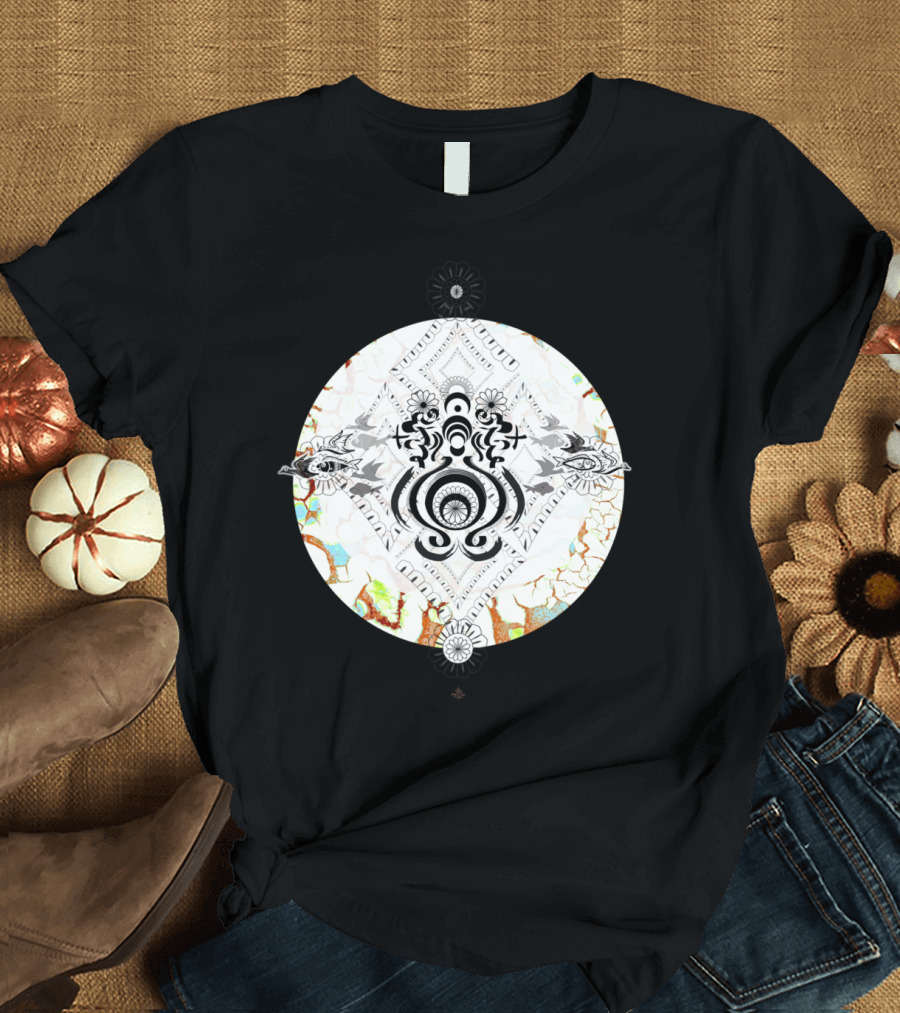 MediCina Ethereal Mandala with Abstract Symmetry and Earthy Tones T-Shirt