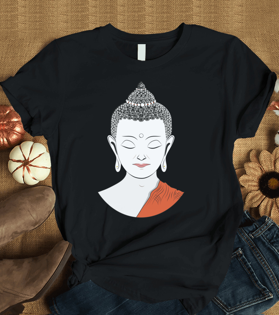 Meditating Buddha Calm Serenity Peaceful Icon 浮雕佛像 T-Shirt