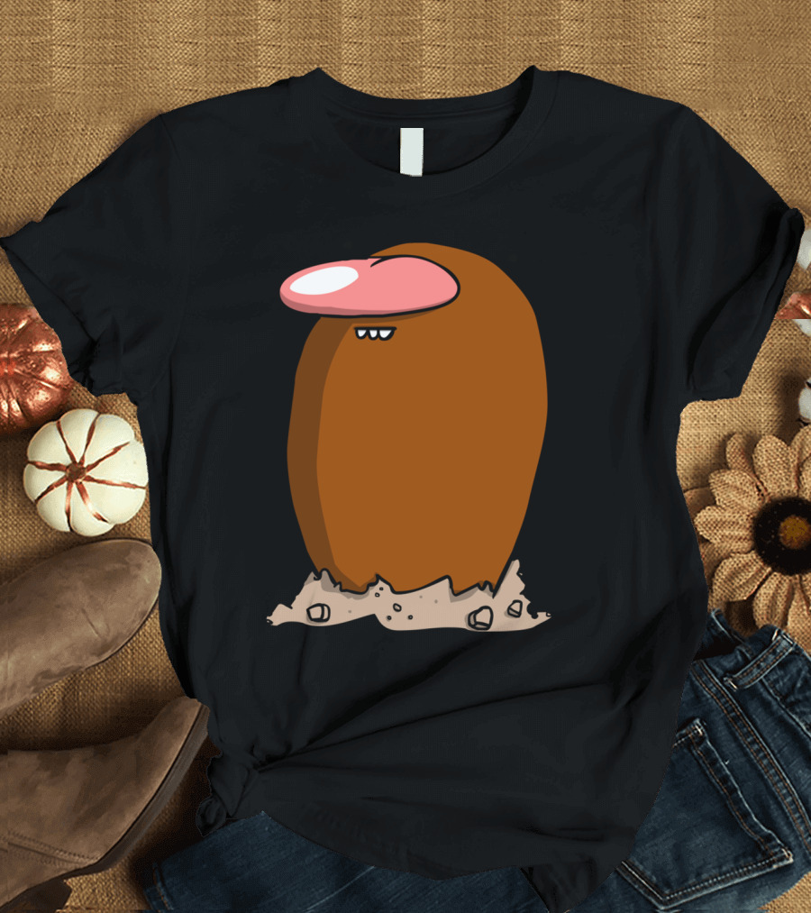 Diglett Pop Culture Icon Brown Creature Earthy Charm T-Shirt