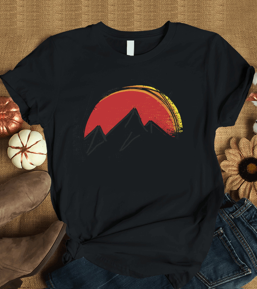 Mountain Sunset Red Yellow Peaks T-Shirt