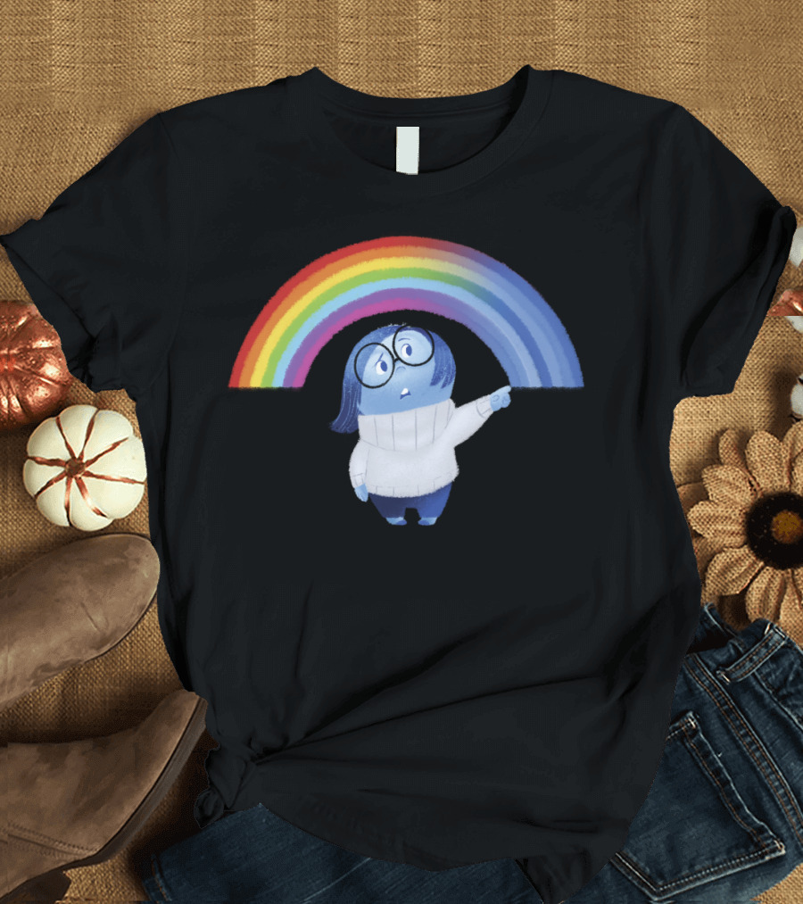 Shades Of Blue Sadness Under Rainbow T-Shirt