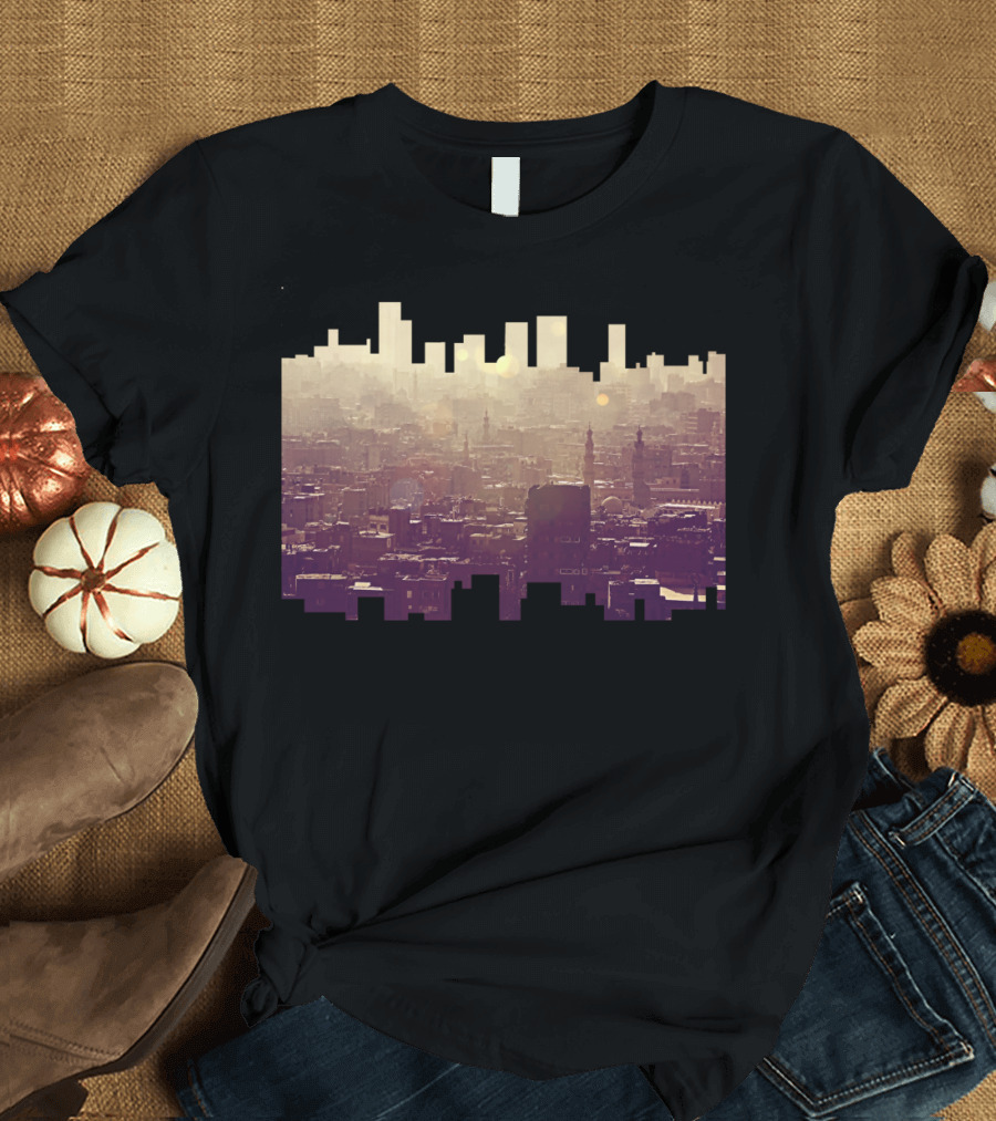 Sunset Over Cairo Urban Skyline T-Shirt
