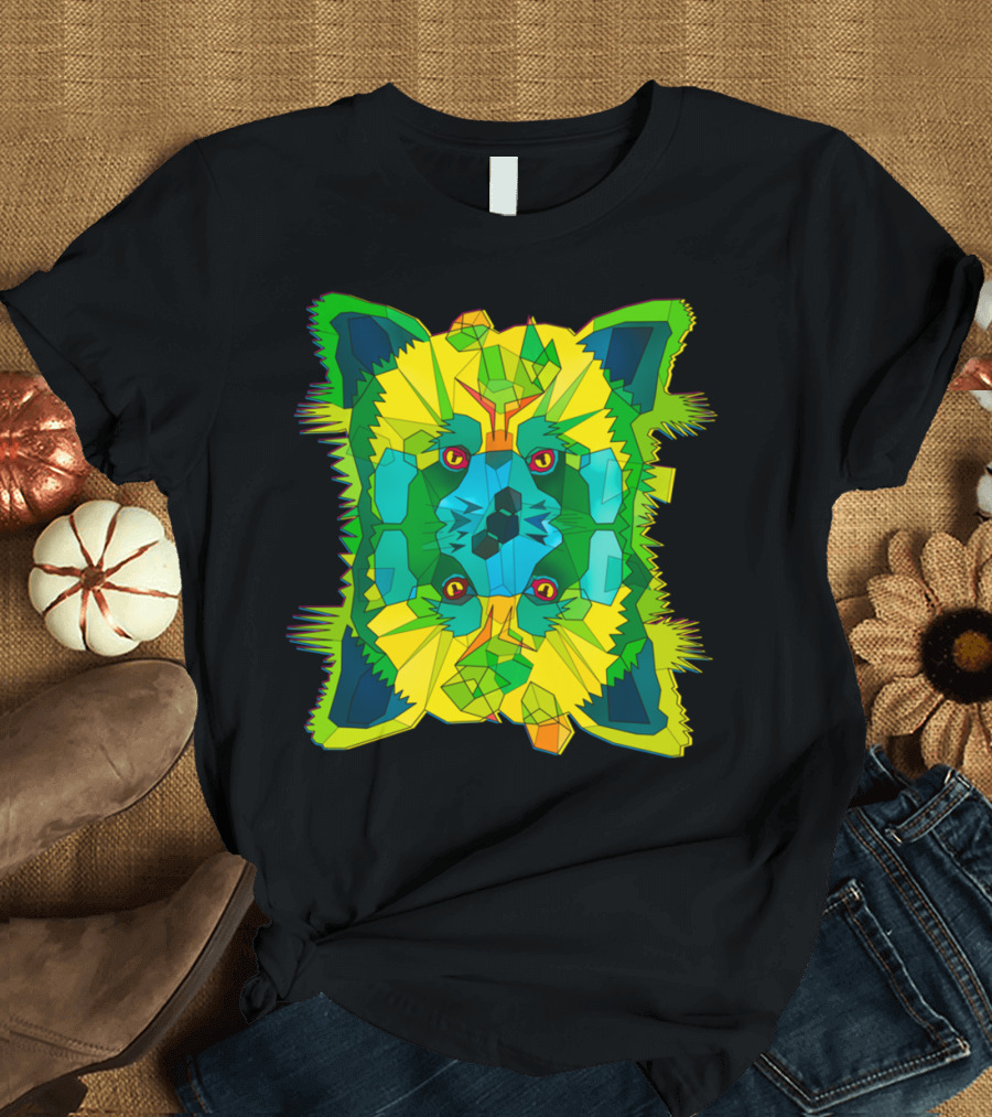 Fire Fox II Everything Wrong Geometric Fox Kaleidoscope T-Shirt