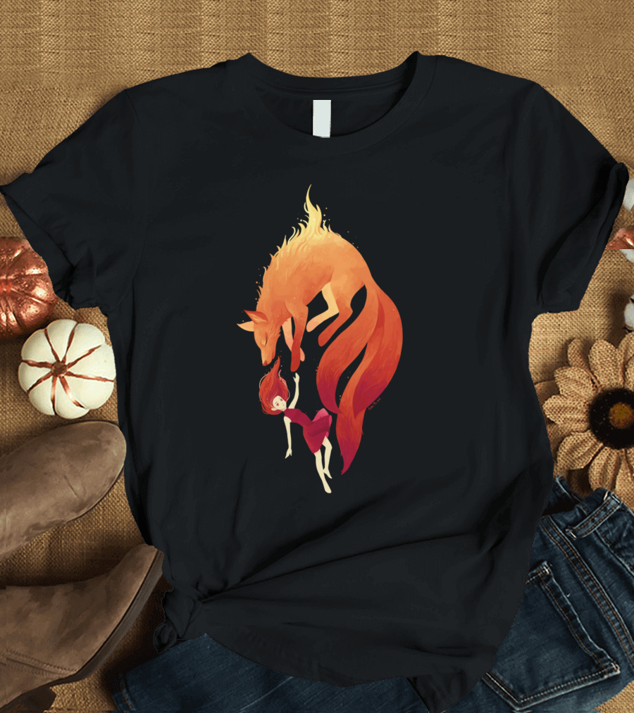 Fire Fox Floating Girl T-Shirt