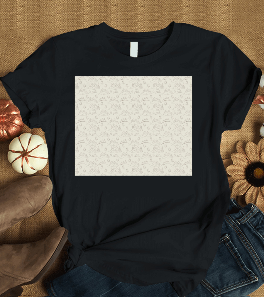Mountains Pattern Repeated Line T-Shirt