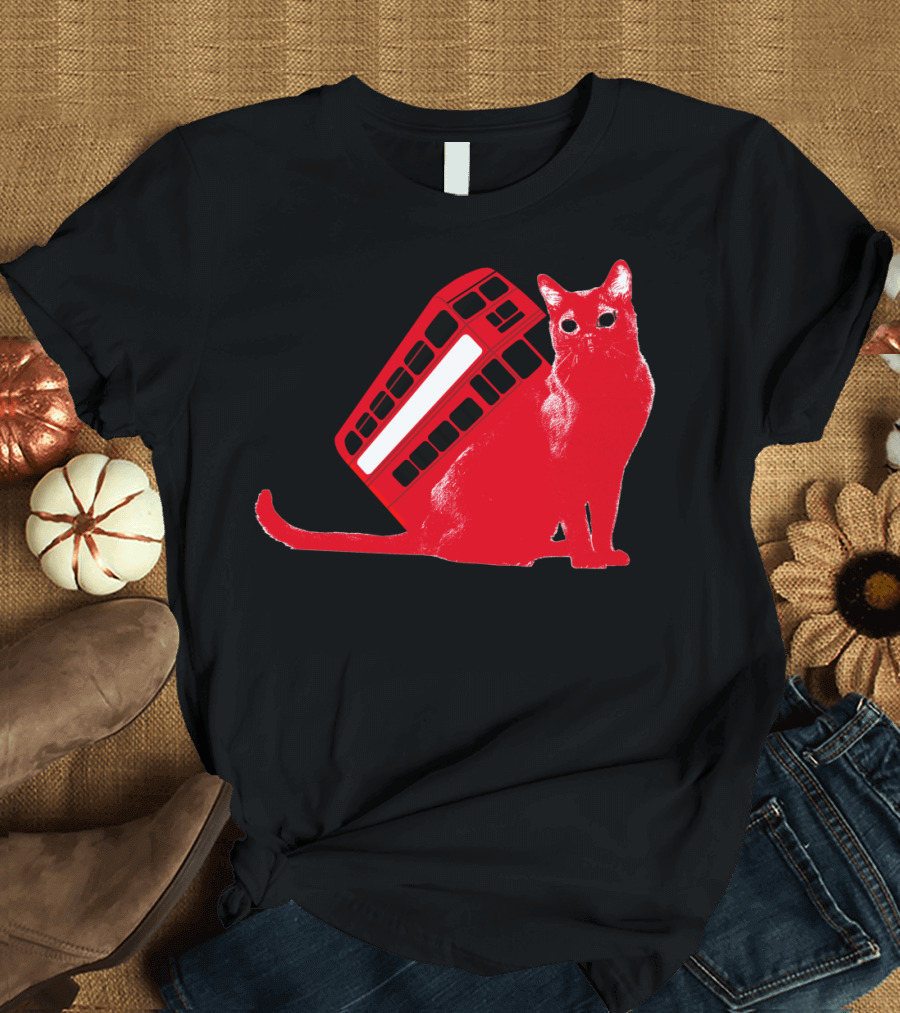 LONDON CATBUS RED DOUBLE-DECKER CAT IMAGE T-Shirt