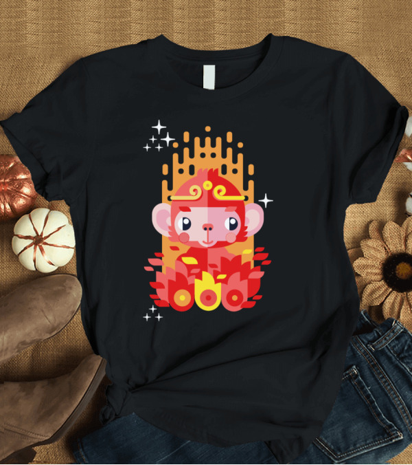 T-Shirt: Fire Monkey Zodiac Year Flame T-Shirt Fire Monkey Zodiac Year Flame T-Shirt