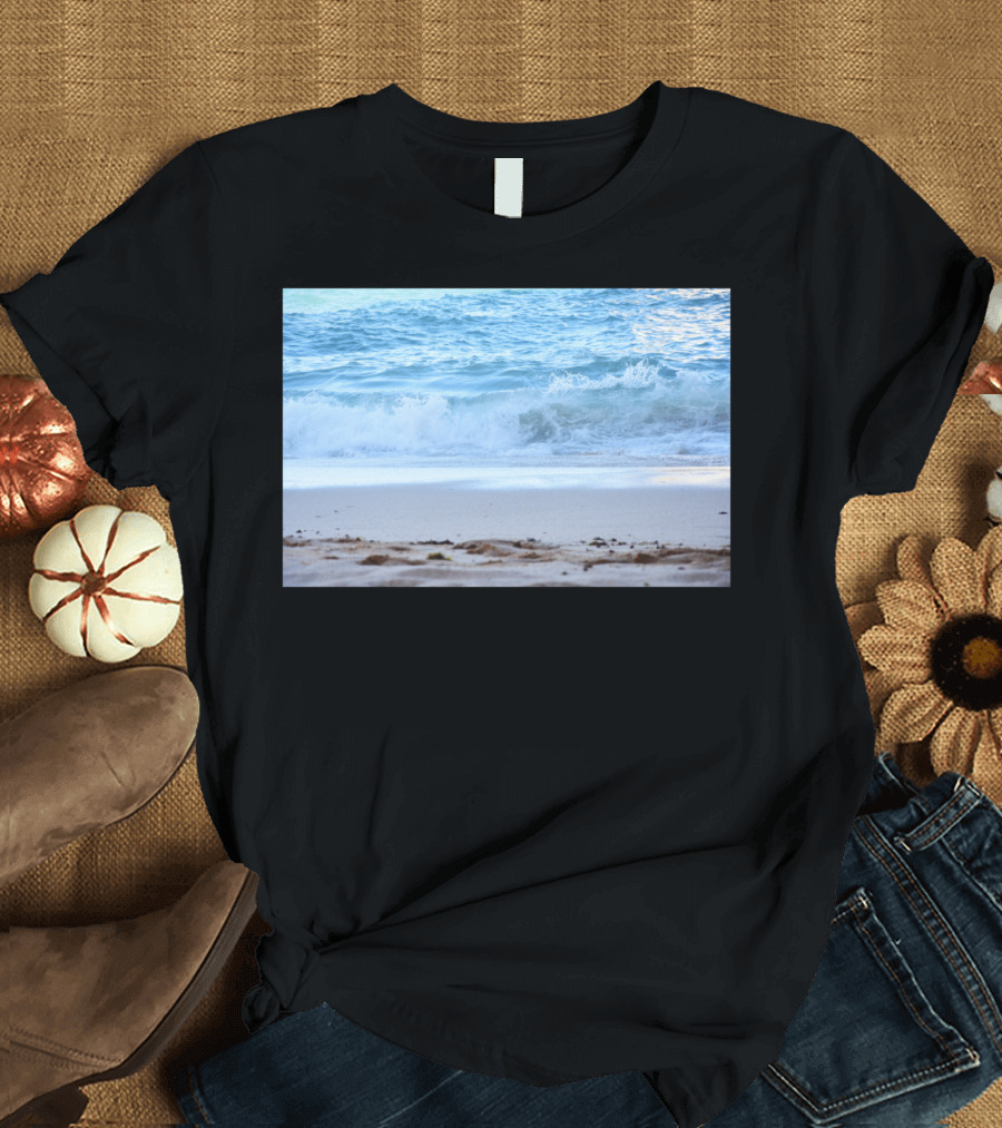 Portugal Blue Beaches Ocean Waves and Sandy Shoreline T-Shirt