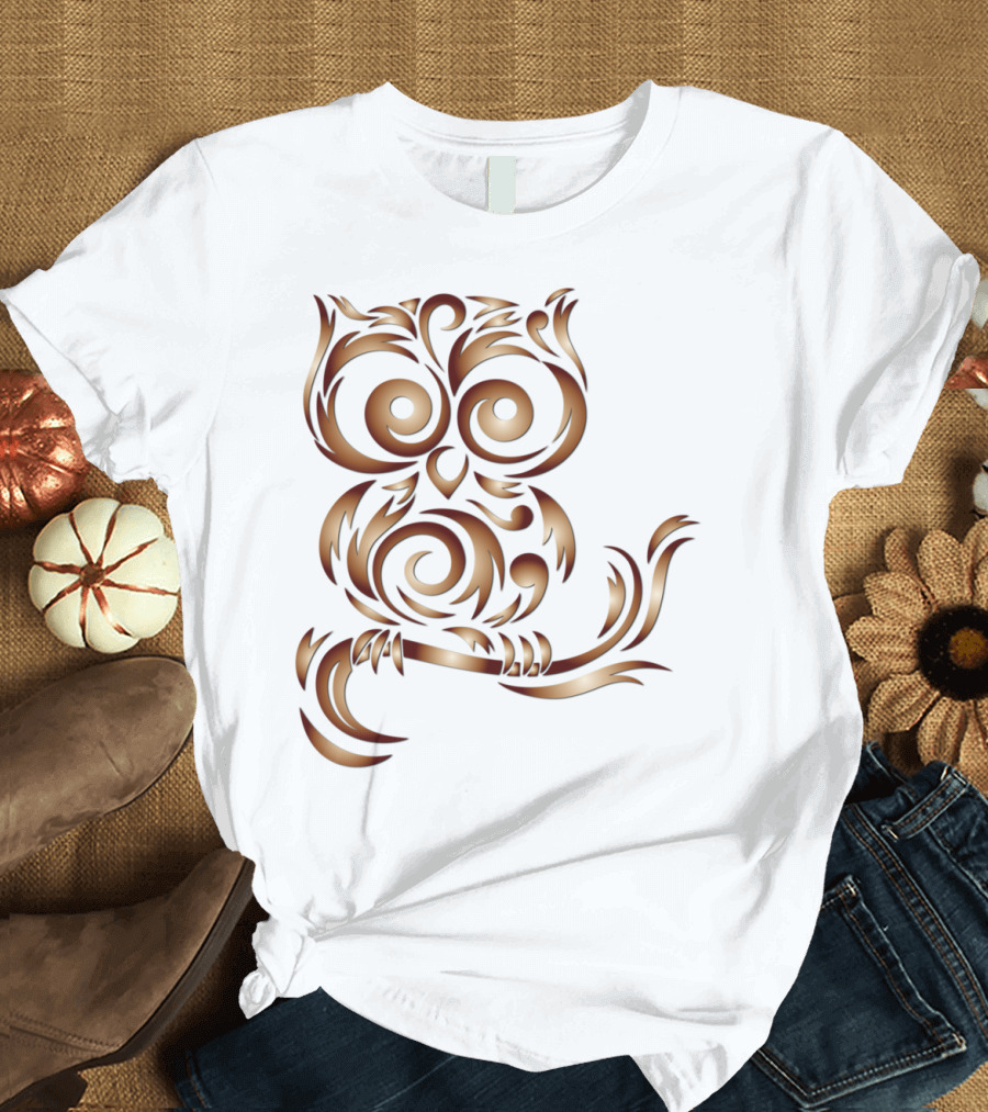 Owl Bird Intricate Tribal T-Shirt