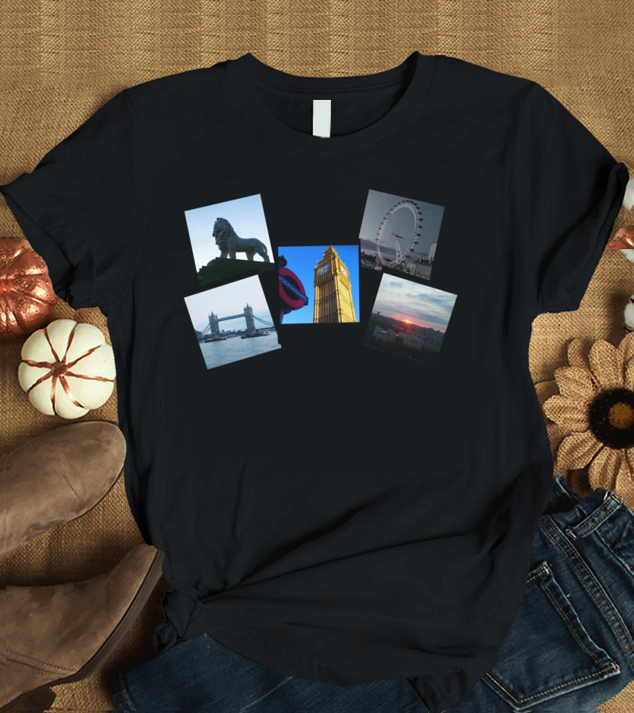 London Shots Big Ben Eye Lion Tower Bridge Sunset T-Shirt