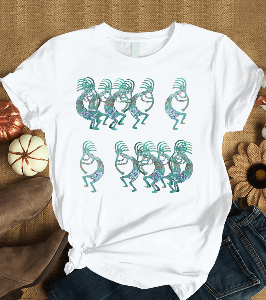 Kokopelli Dance Pattern with Repeating Figures T-Shirt