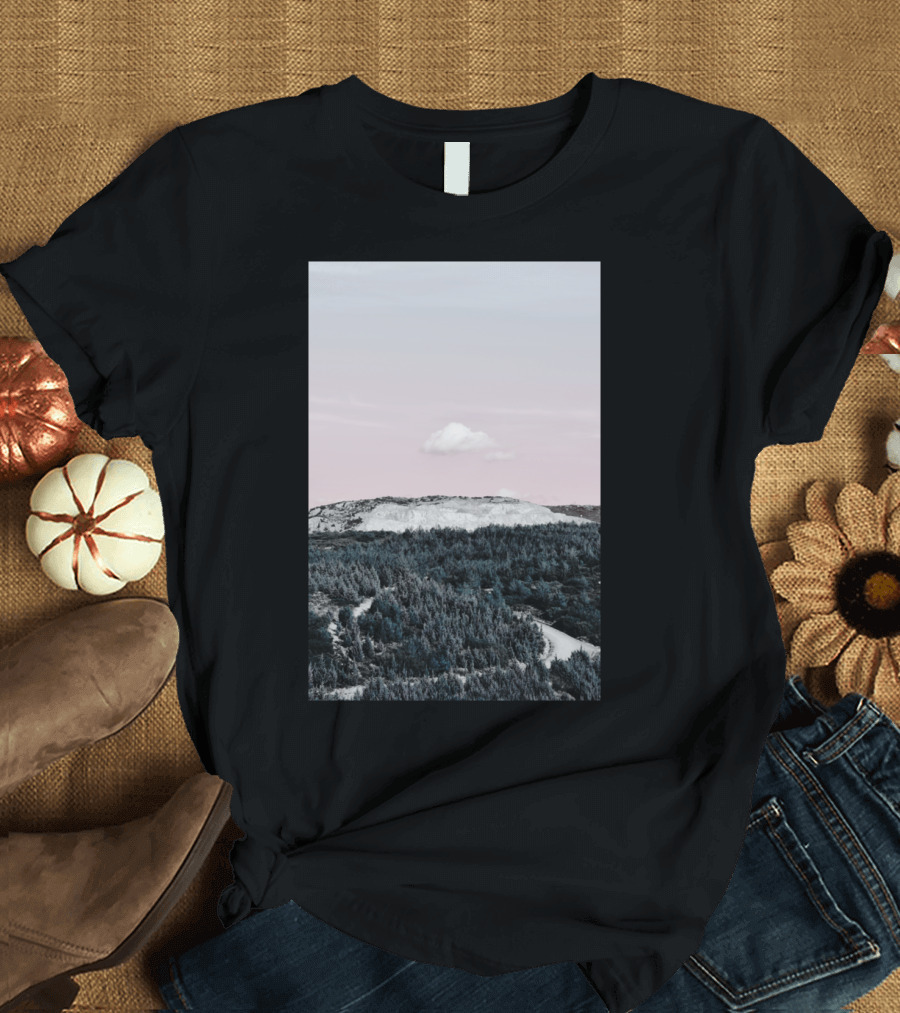 Lonely Cloud Above Peaceful Forest Landscape T-Shirt