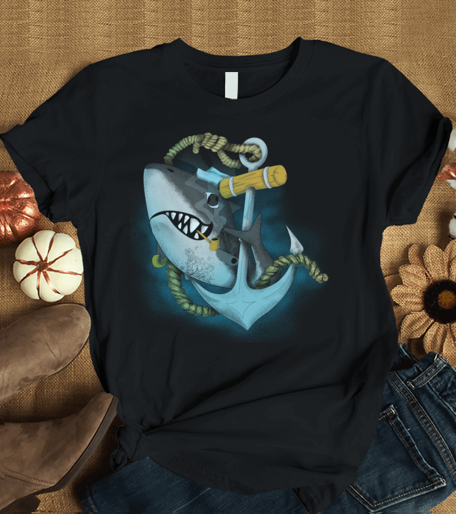 Mr Shark Rules Of The Sea Nautical Anchor Tattoo T-Shirt