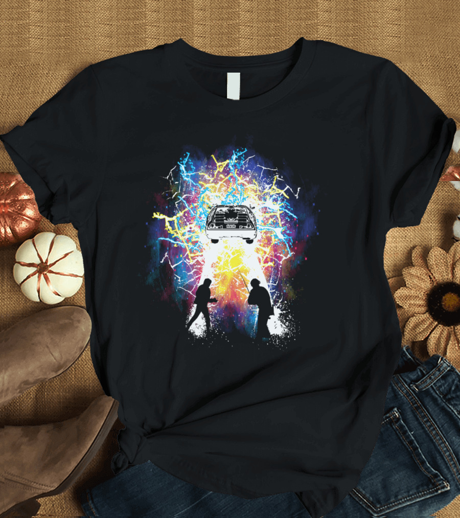 Back to the Future Time Travelers Lightning Car T-Shirt