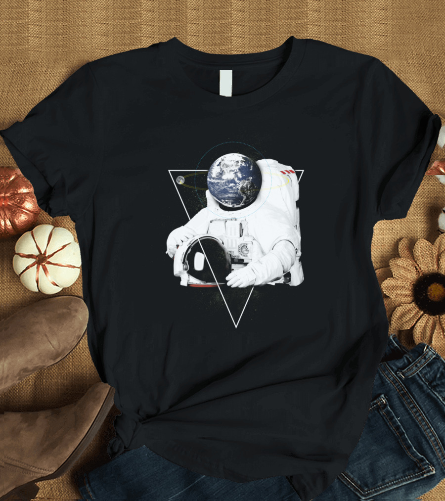 Mr. Earth Astronaut with Planet Head T-Shirt