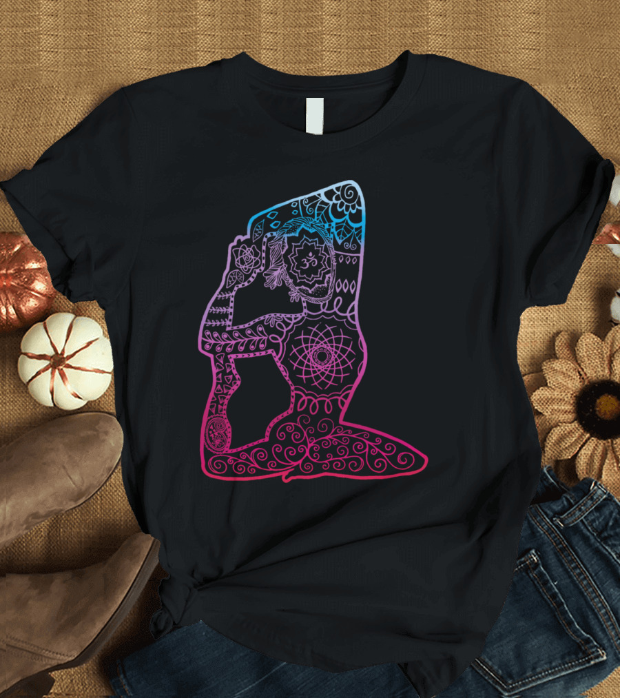 Mermaid Pose Intricate Yoga T-Shirt