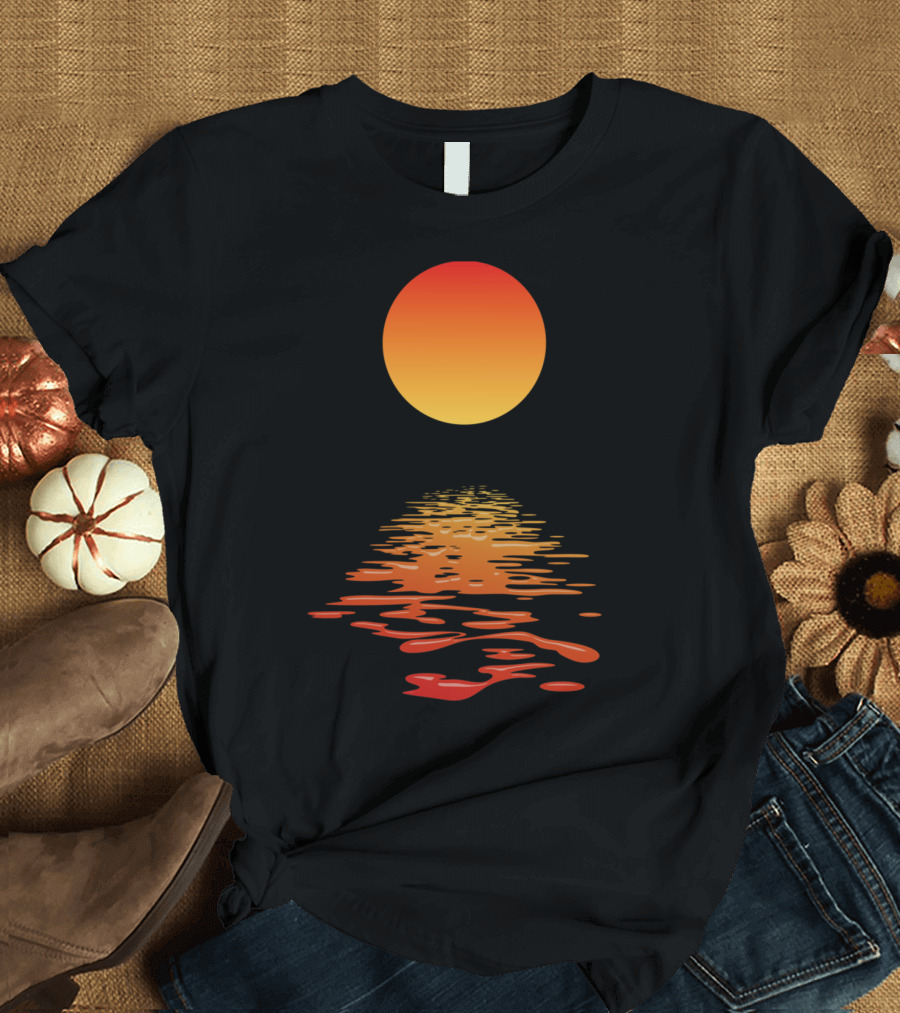 Glowing Sun Reflection on Water Twilight T-Shirt