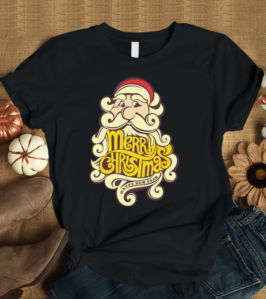 Merry Christmas Happy New Year Santa Claus T-Shirt