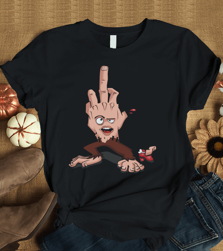 Show Me Your Finger Cartoon Hand with Middle Finger Raised T-Shirt