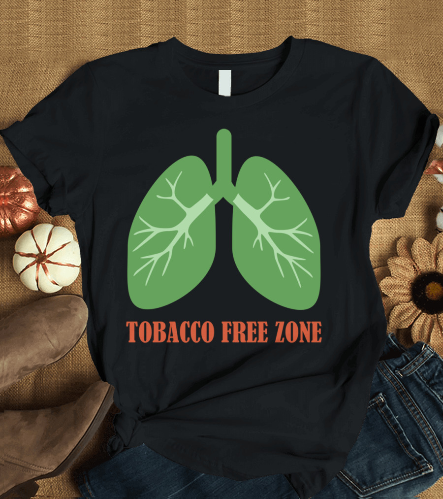 Tobacco Free Zone Green Lungs T-Shirt