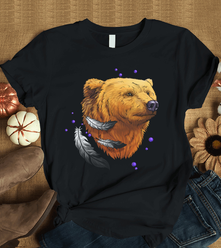 Indian Bear Dreamcatcher Feathers T-Shirt