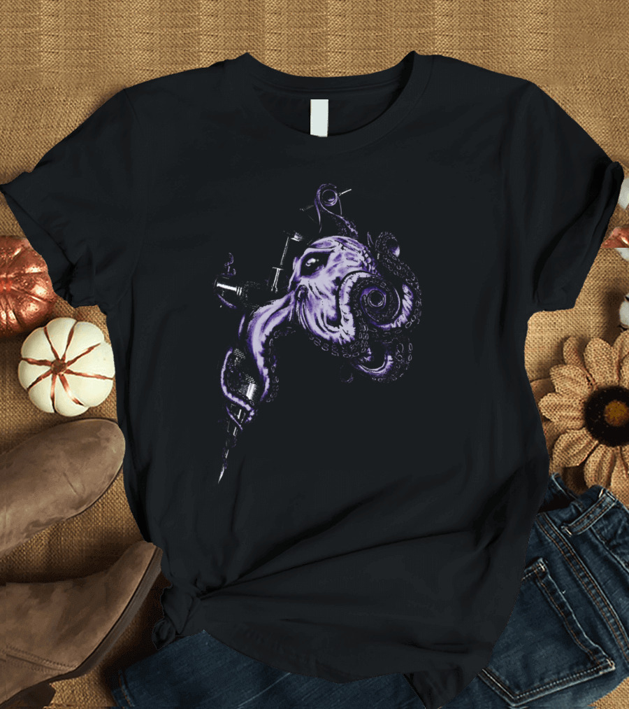 Ink Master Octopus Tattoo Machine Mandala T-Shirt