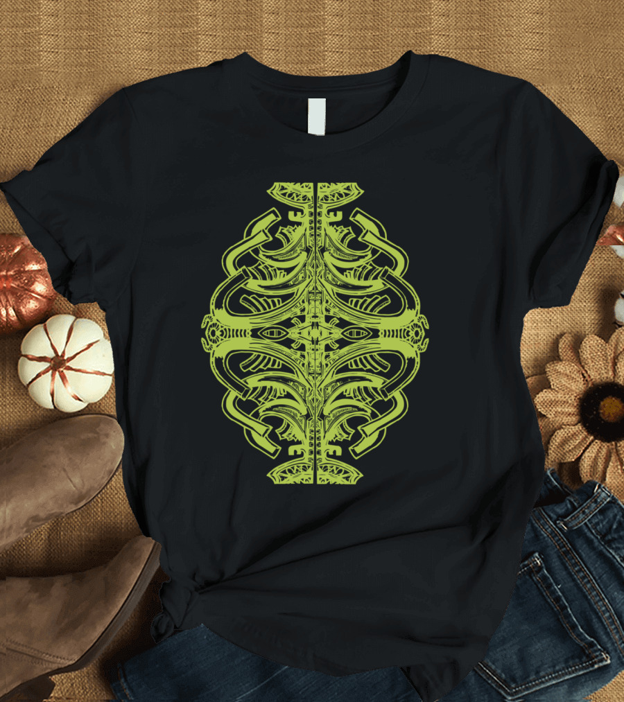 Totem Intricate Geometric Abstract Symmetrical T-Shirt