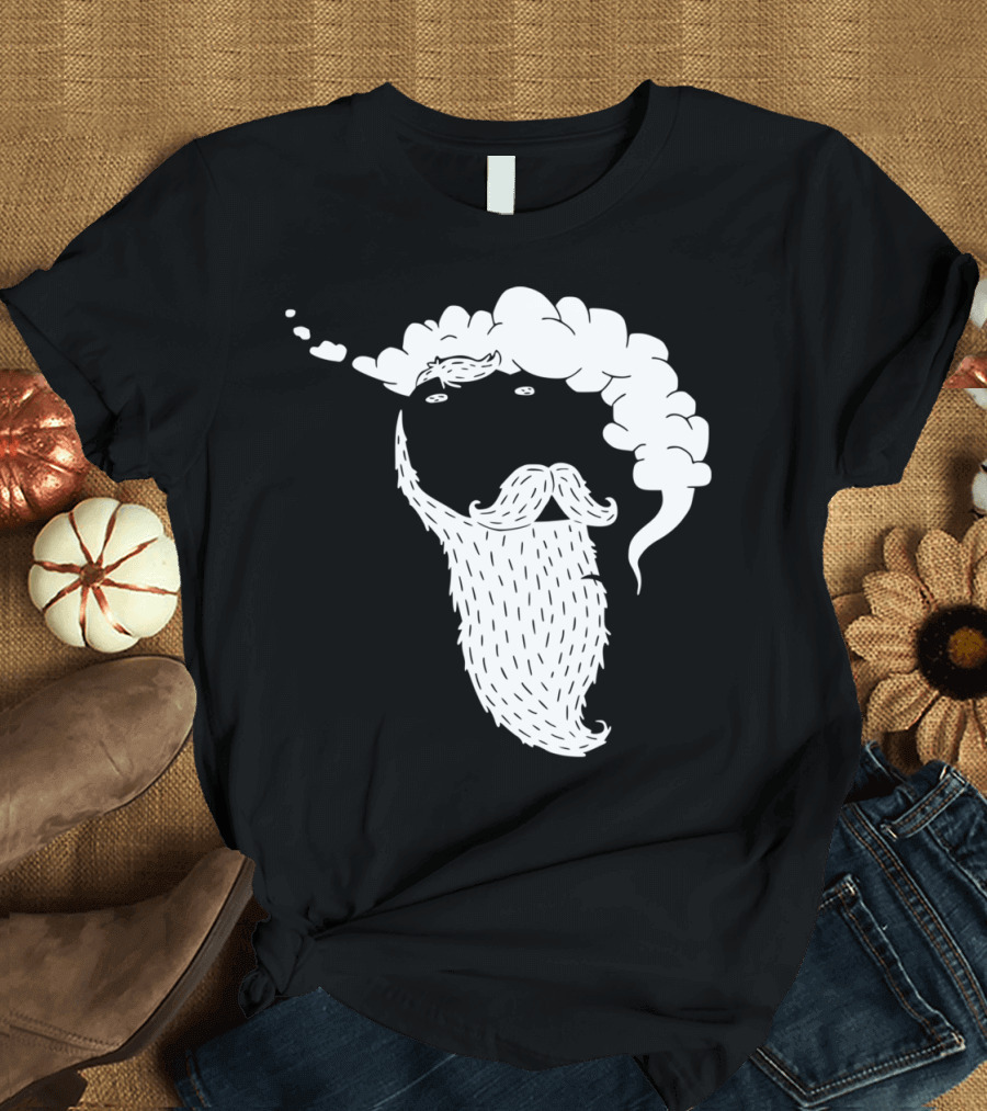 T Rex Smoking Pipe With Beard And Mustache T-Shirt