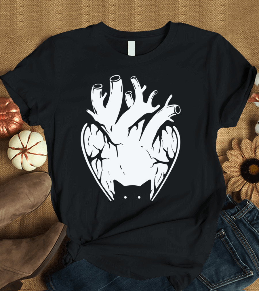 Introversion Cat Heart Veins T-Shirt