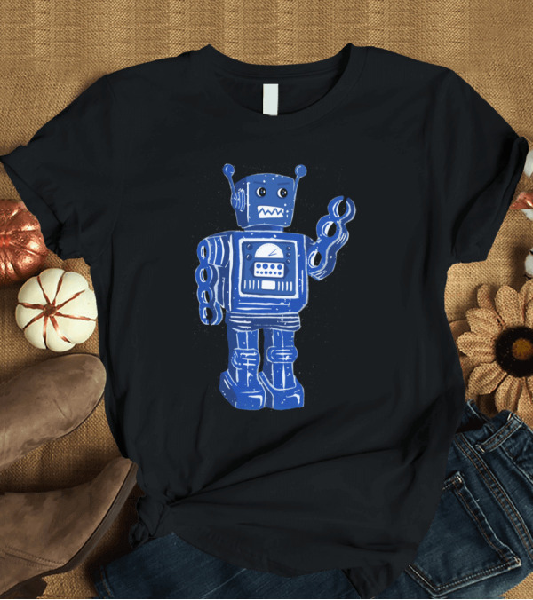 T-Shirt: Retro Blue Robot Toy T-Shirt Retro Blue Robot Toy T-Shirt