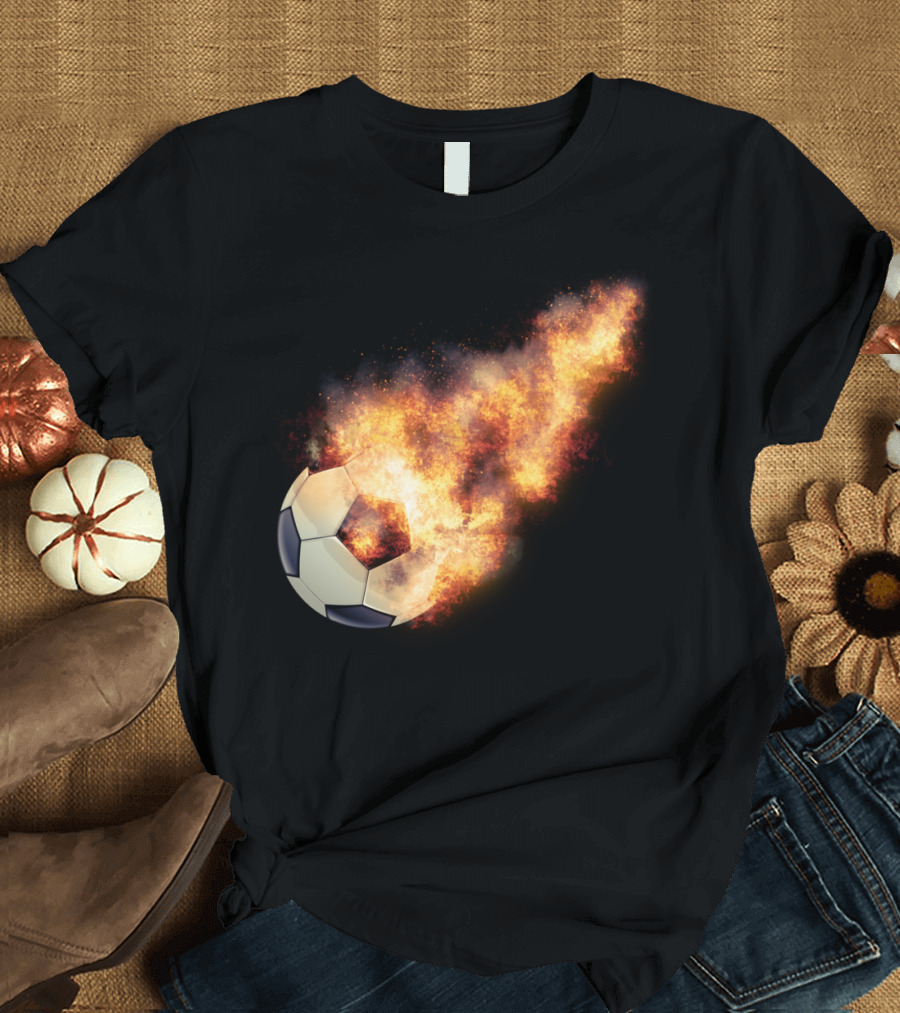 Flaming Soccerball Fireball Explosion T-Shirt