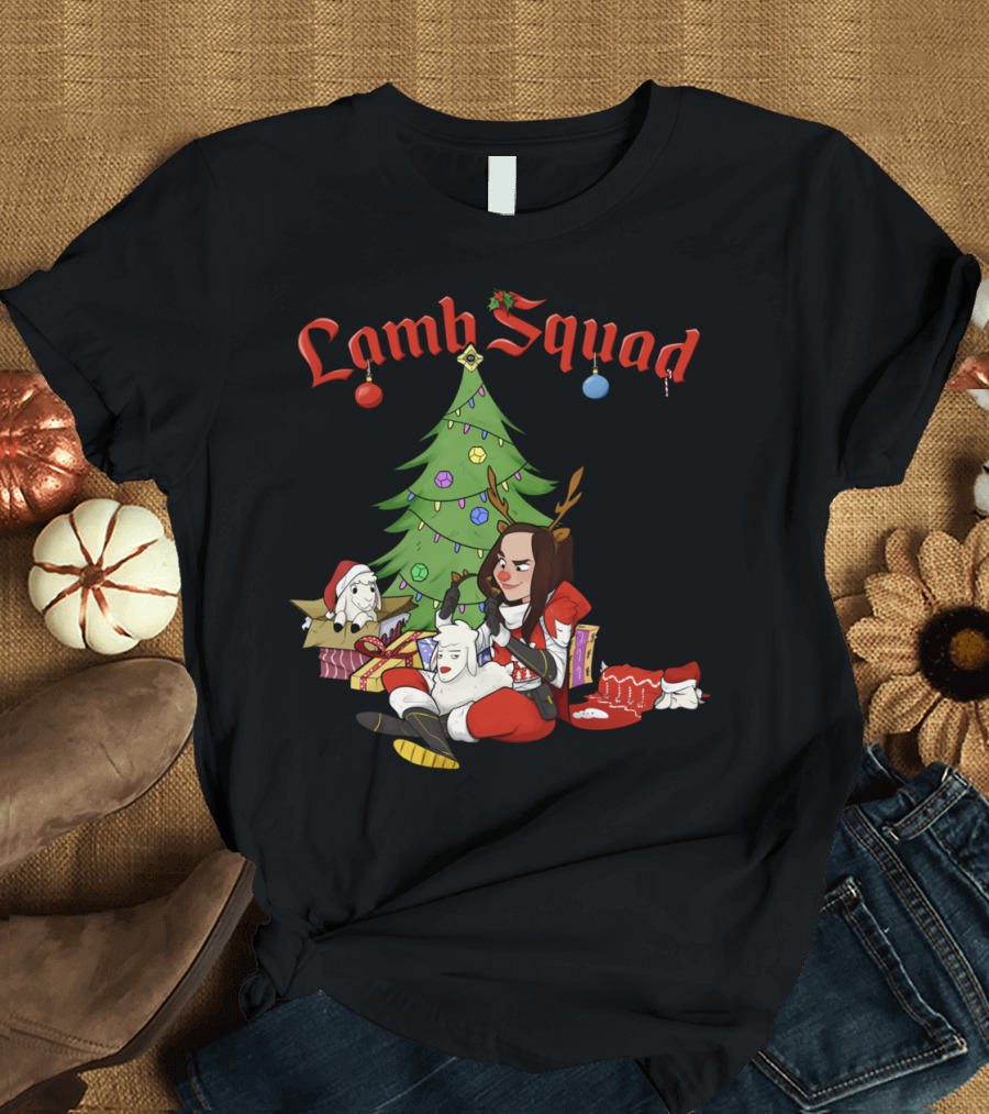 Lamb Squad Christmas Tree Holiday Gathering T-Shirt