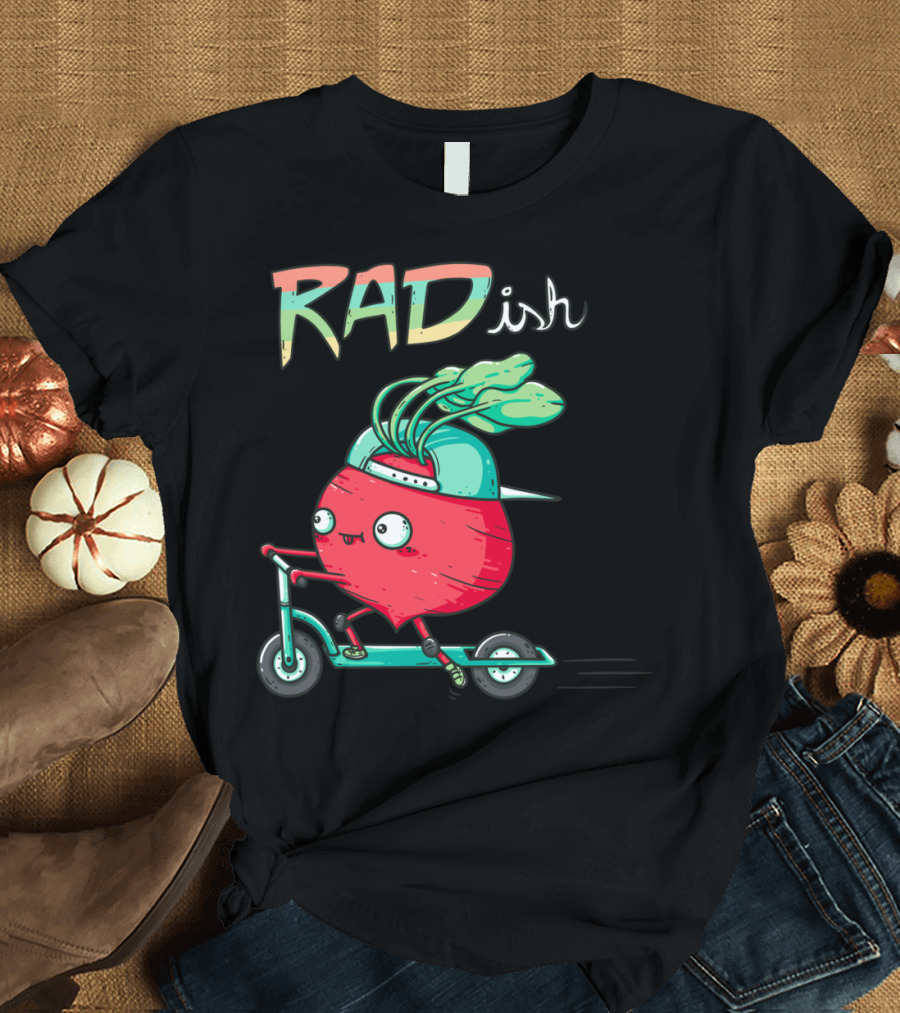 RADish Riding Cartoon Scooter T-Shirt