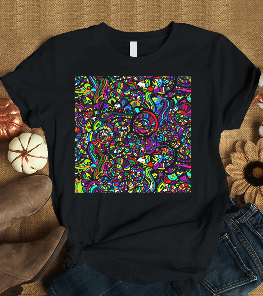 Decorative Hand Drawn Psychedelic Swirls T-Shirt