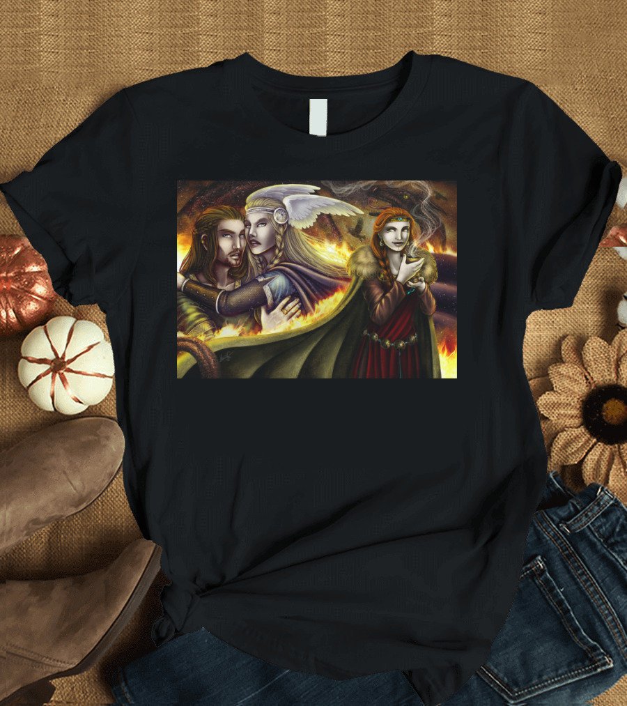 Love Potion Nibelungen Saga Wings Dragon Flame Princess T-Shirt
