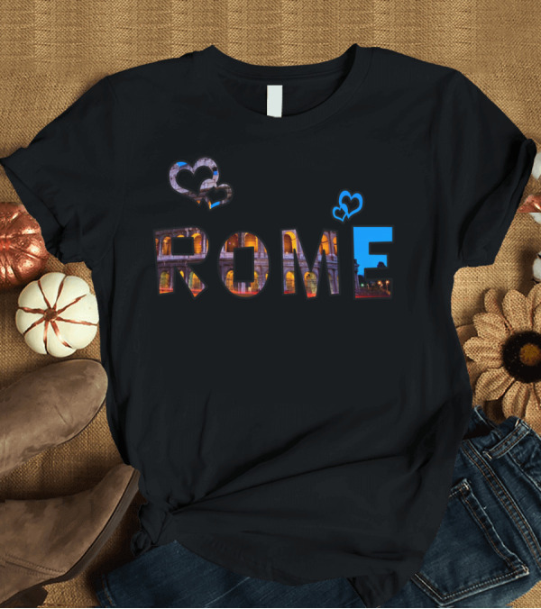 T-Shirt: Love Rome Colosseum Heart T-Shirt Love Rome Colosseum Heart T-Shirt
