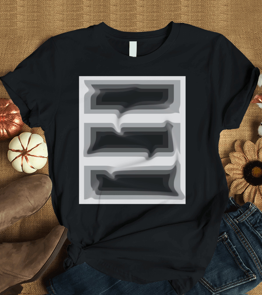 Deep Dive Monochrome Layered Abstract Gradient Illusion T-Shirt