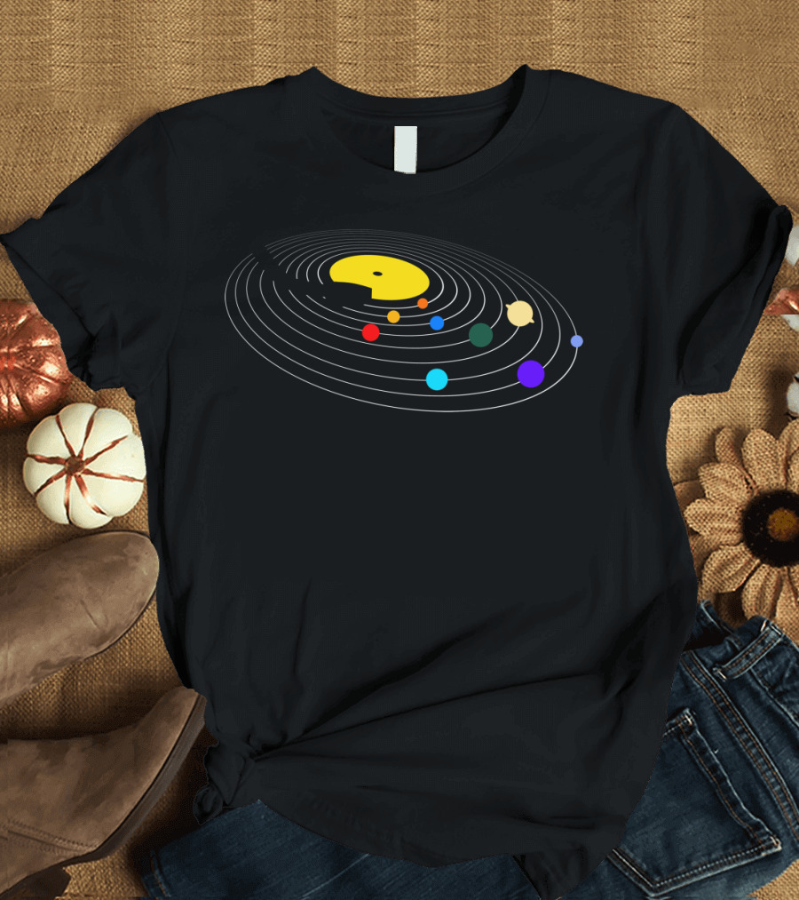 Solar System Vinyl Record Music Planet T-Shirt