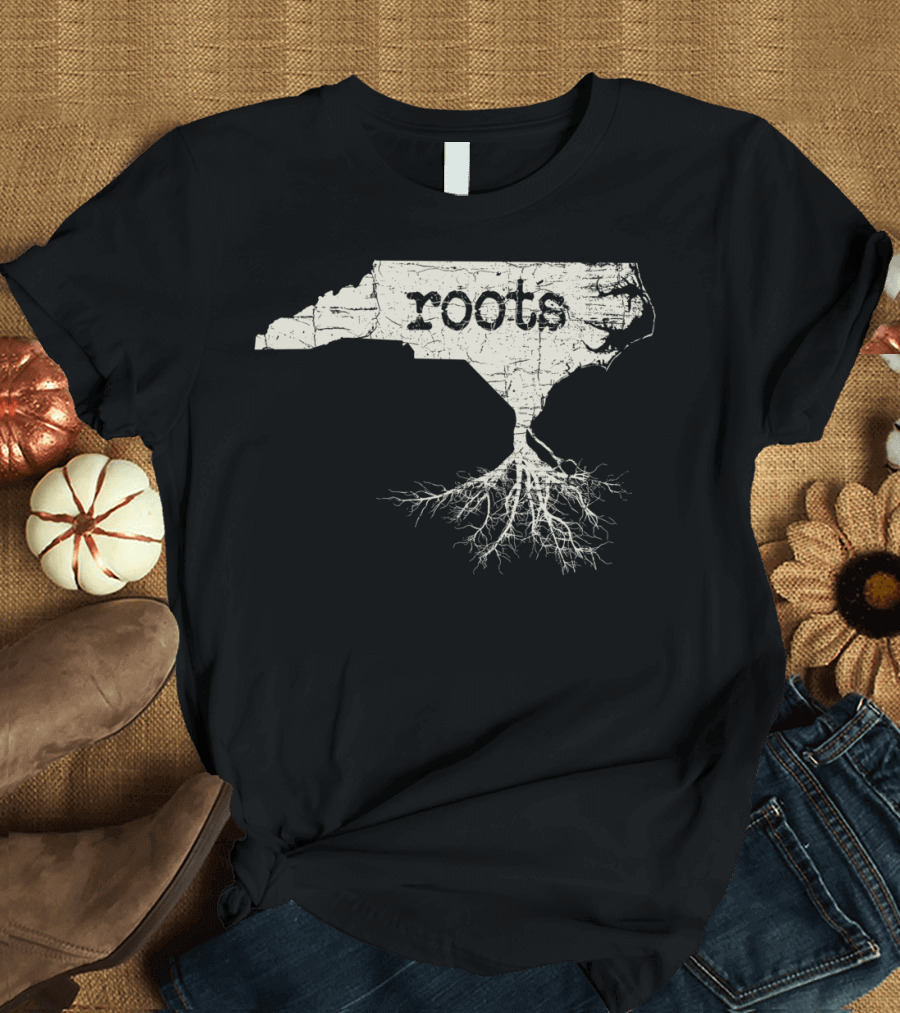 North Carolina Roots Vintage Style Map Image T-Shirt