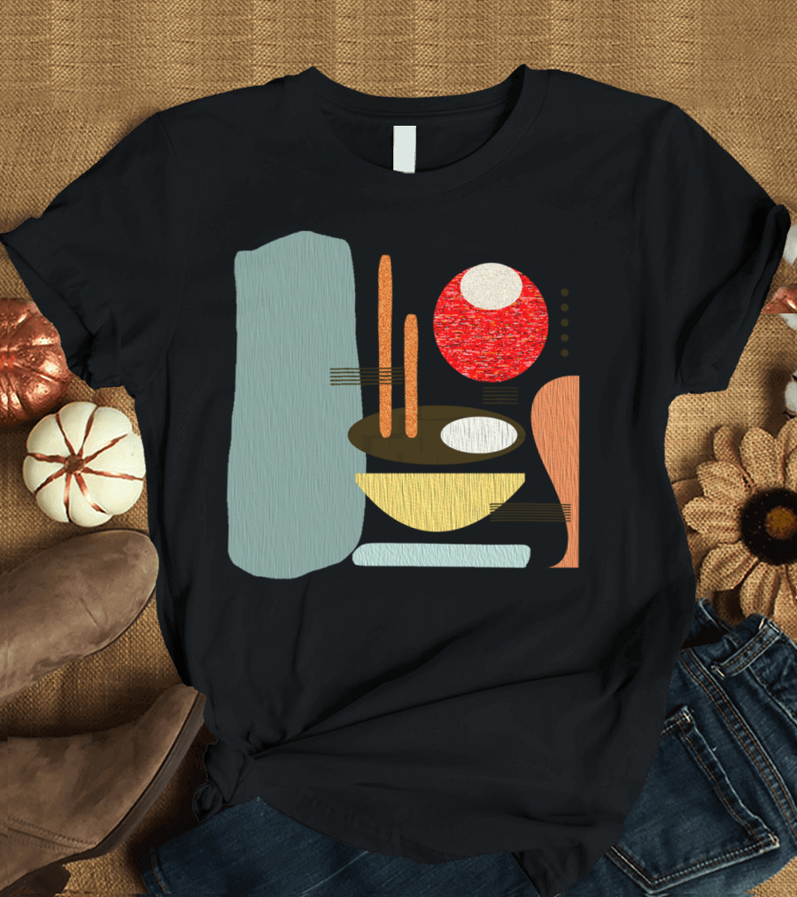 Retro Abstract Geometric Shapes Art Deco T-Shirt