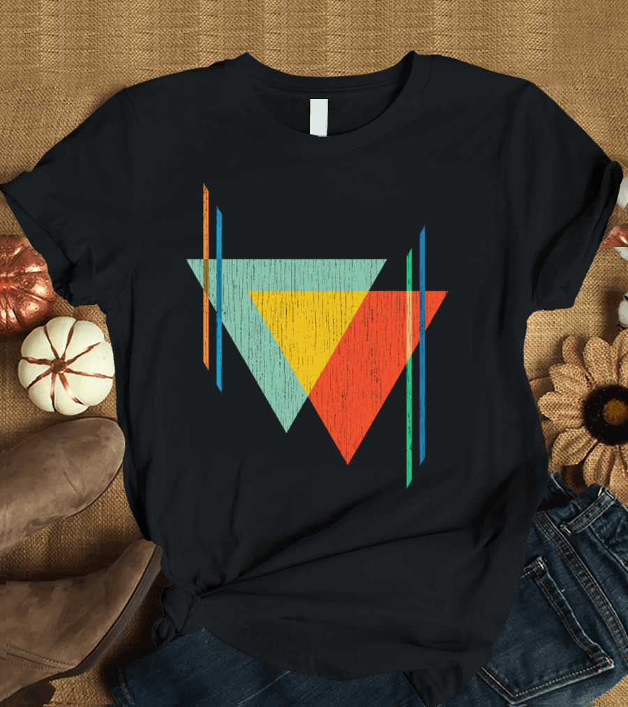 Triangles Blend Colorful Geometric Overlap T-Shirt