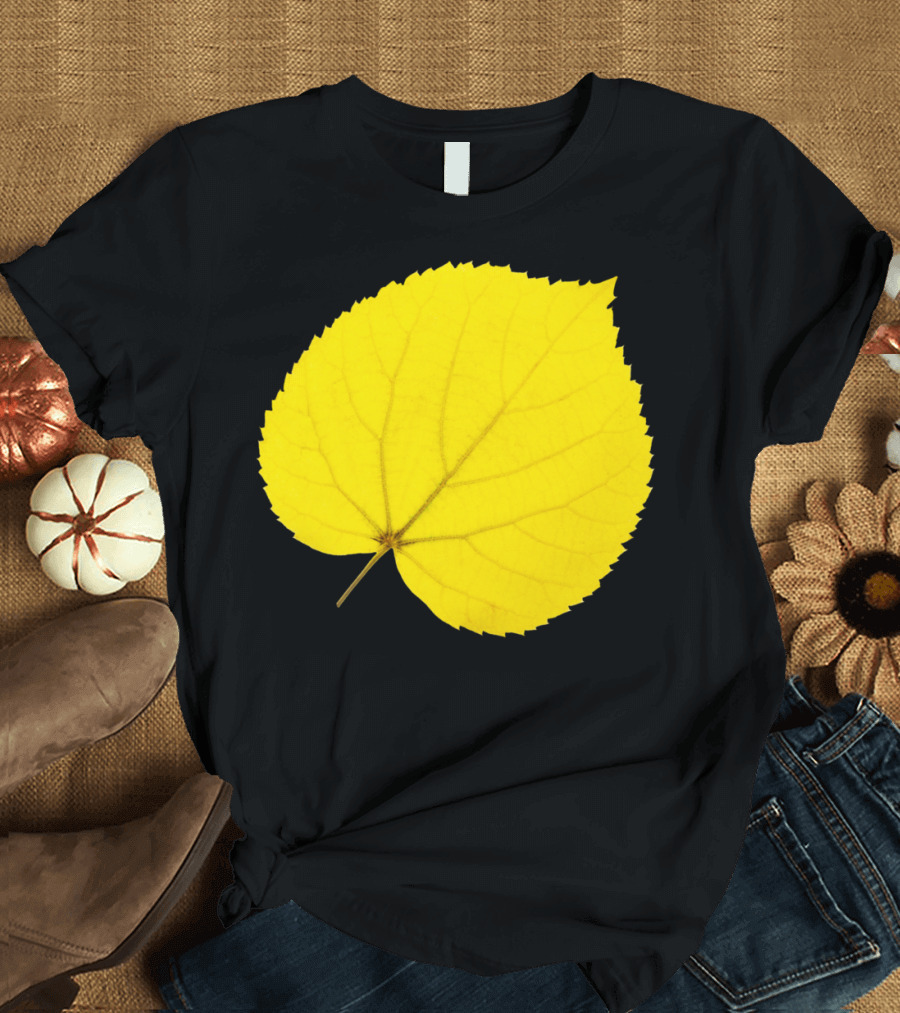 Yellow Linden Leaf Simple Sti T-Shirt